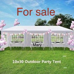  10'x 30' White Gazebo Wedding Party Tent Canopy with Windows 