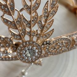 Accesorios De Plumas.  Vintage Perlas Blancas Diamantes De Imitacion 