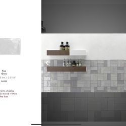 WOW Fez Gray Glossy 2.5x5 Tile, 100 SF $879 (500+ SF Available)
