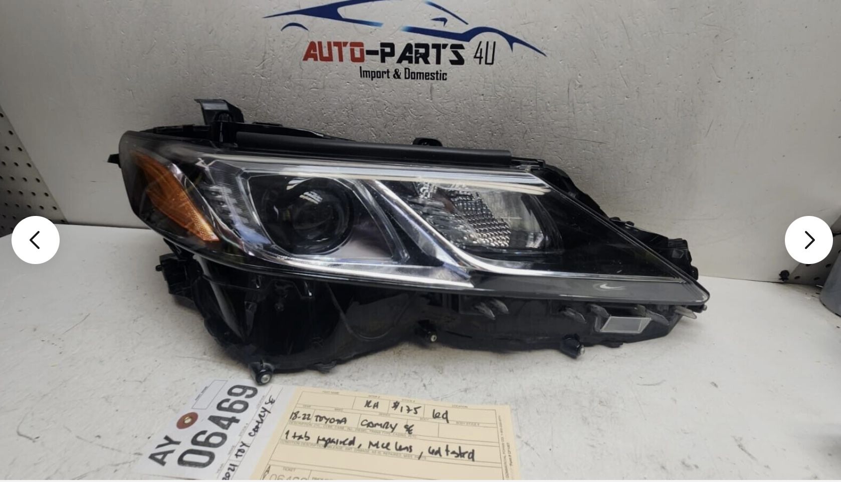 2018 - 2020 - 2021 - 2022 TOYOTA CAMRY SE RIGHT LED HEADLIGHT OEM AY06469
