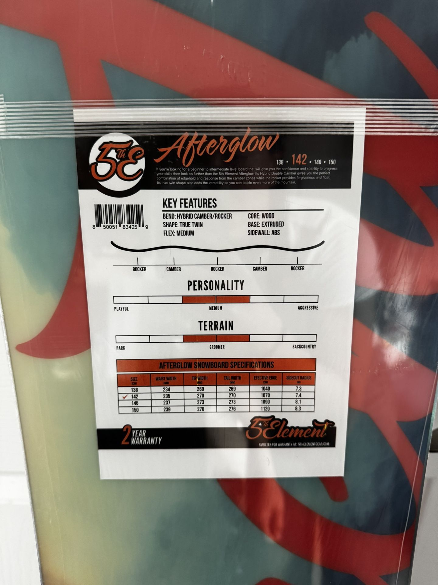 The 5th Element Snowboard - 142 Size