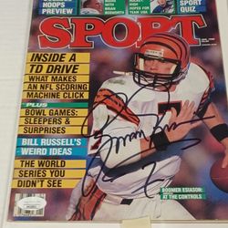  Cincinnati Bengals Boomer Esiason Sign Autographs Sport Magazine January 1988 JSA COA
