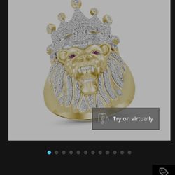 Lion Diamond Ring 10k (Size 9)