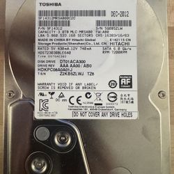 Toshiba HDS723030BLE640 - 3TB 7.2K RPM 64MB Cache 6G SATA 3.5" Hard Drive
