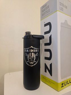 Raiders ZULU 24 oz Laser Engraved Bottle + 3 Lids