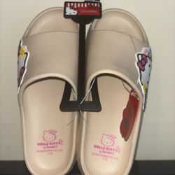 Hello Kitty by Sanrio Brown/cream Sandals Size 7/8 New with Tags