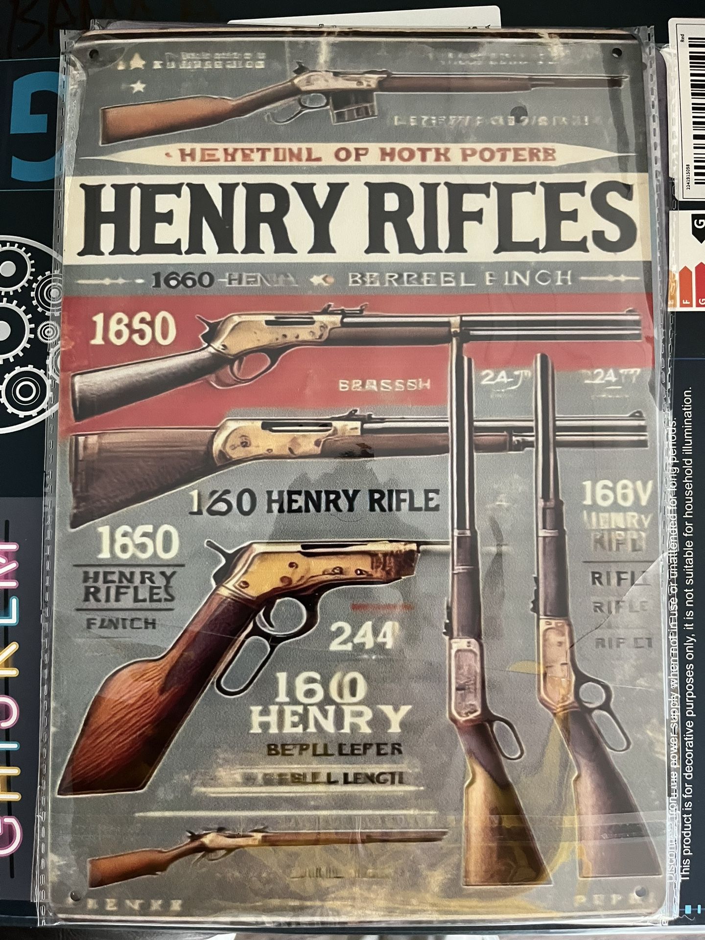 Henry Rifles Vintage Style Sign