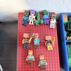 LEGO Minecraft Lot Figures + Blocks + Mobs + Accessories Bundle