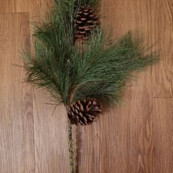 Ashland Evergreen Branch W/Two Pine Cones/New 