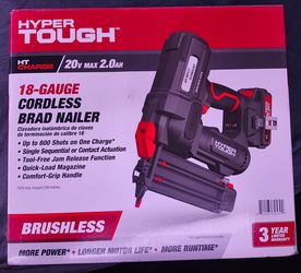 Hyper Tough 20V Max 18-Gauge Cordless Brushless Brad Nailer