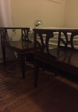 Mid century wood side tables