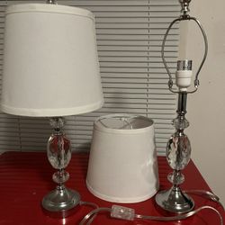 Crystal Lamps With White Shades