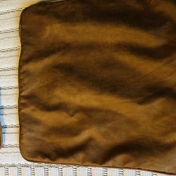 Set If 2 Brown Faux Leather Pillow Cover 