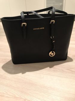 Black Michael Kors Leather Tote Bag, Excellent Condition