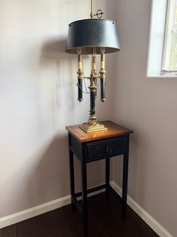 mid-20th-century vintage triple-arm bouillotte table lamp