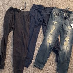 Lulu Sweats, Marmot Jacket, North Face Fleece. 