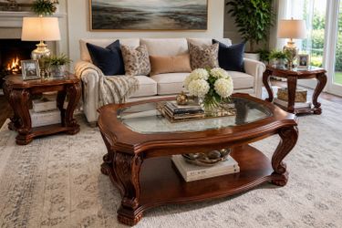 3-Piece Solid Wood Coffee Table Set – Elegant & Heavy Duty