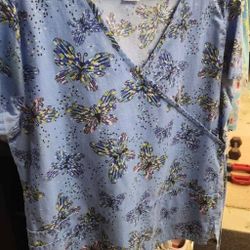 Blue Women's Scrub Top 