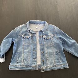 Ava Viv Womens Blue Jean Denim Jacket Light Wash Size 1XL