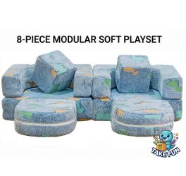 13-Piece Modular Kids Play Couch — Glowing Dinosaur (Brand New)