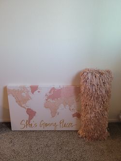 Accent Pillow and Pretty in Pink Wall Art