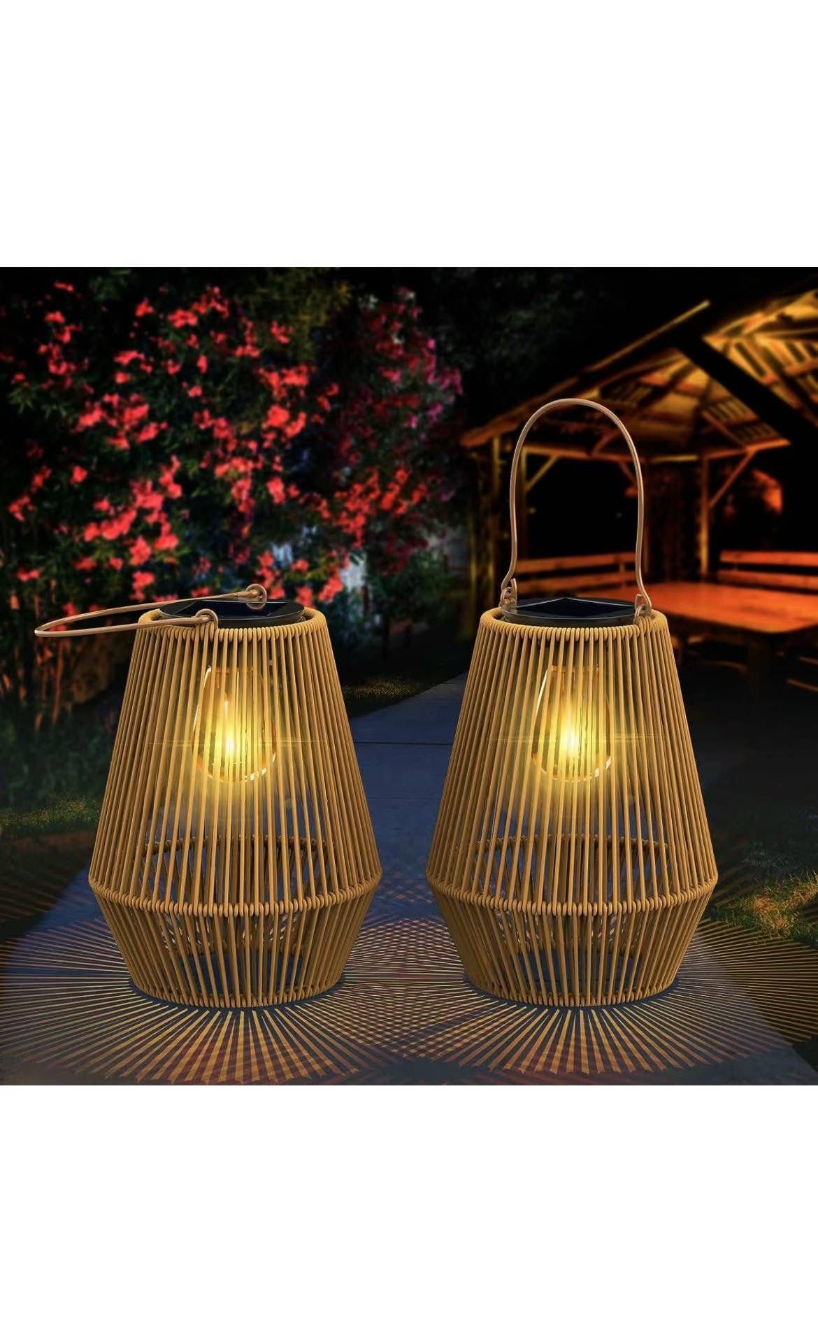 Solar Lanterns, Solar Lights Outdoor Waterproof Solar Lights for Outside Hanging Solar Lantern Solar Table Lamp Lights Decoration for Garden,Yard,Pati