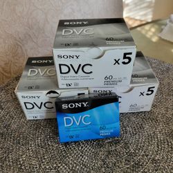 Sony DVC Video Cassette Tapes. 15 Total New, Unopened Packages