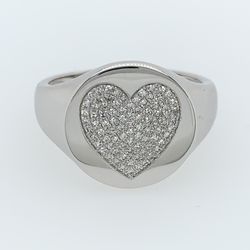 CLOSEOUT SALE! 14k white gold and Diamonds heart ring