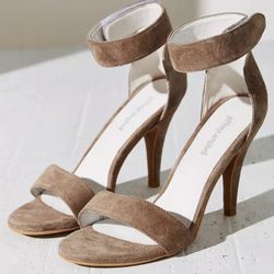 Jeffrey Campbell Great Moments Hough Tan Suede Ankle Strap Heels • Women’s Size 9.5