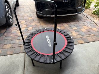 Kanchimi Folding Mini Fitness Indoor Exercise Workout Rebounder Trampoline with Handle