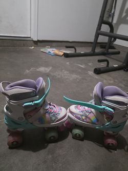 Kids Rollerblades And Helmet