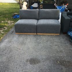 Small Couch Blue Gray
