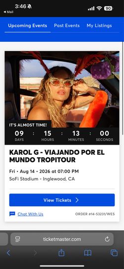 Karol G TropiTour - August 14th, 2026