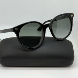 GUCCI GG0091S 001 Women's Round Black Sunglasses Black/Grey Gradient ~ 52-20 140