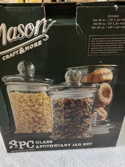 Mason Craft & More Glass Apothecary Jar Set Thumbnail