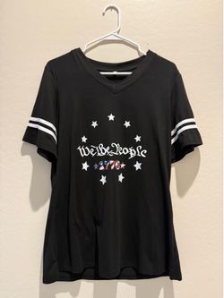 Women's We the People T-Shirt Short Sleeve V Neck Shirt