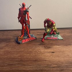 Deadpool And Iron-Man McFarlane Toys Statue Bundle