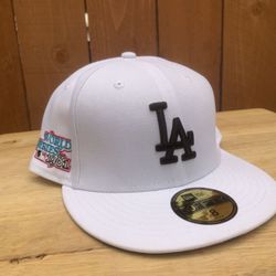 Los Angeles Dodgers (size 8) Fitted New Era World Series 1981 Patch White 59fifty