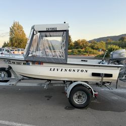 14” Livingston Catamaran With 40hp Yamaha 2stroke Electric Start Power Tilt And Trim Outboard Motor 