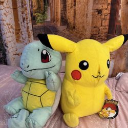 Squirtle & Pikachu Stuffed Animals