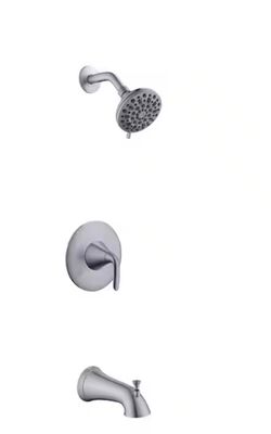 Glacier Bay Irena Single-Handle 6-Spray Tub & Shower Faucet – Brushed Nickel – Valve Included – New