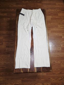 Ananke Men's Cream Open-leg Drawstring Lounge Sweatpants. Size Large