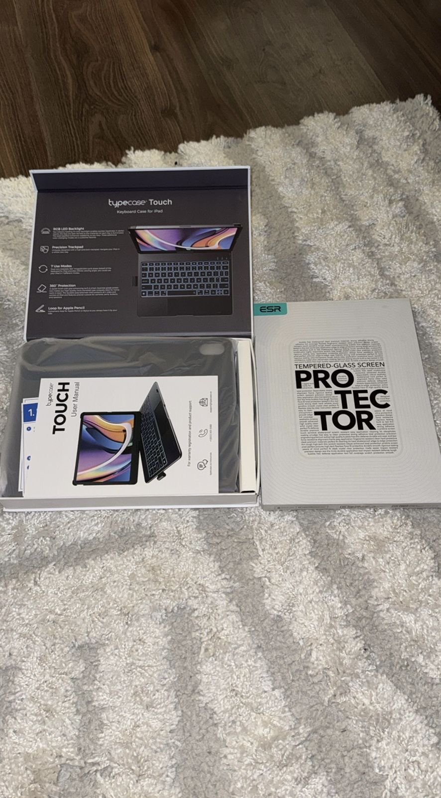 BUNDLE: Typecase Touch Keyboard Case + ESR Tempered Glass Screen Protector for iPad A16