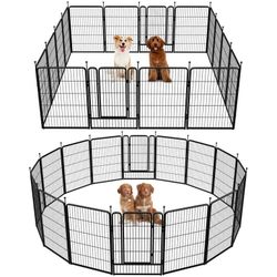 Dog Playpen Outdoor, 16 Panels 40" Height Dog Fence Exercise Pen with Doors for Large/Medium/Small Dogs, Pet Puppy Playpen for RV, Camping, Yard