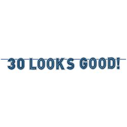 Open-Box New Amscan 30 Looks Good Man 12 Multi-color Letter Banner Retail $7.00