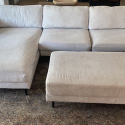 NEED GONE ASAP!!! Large, Very Comfortable Grey Sectional With Ottoman 