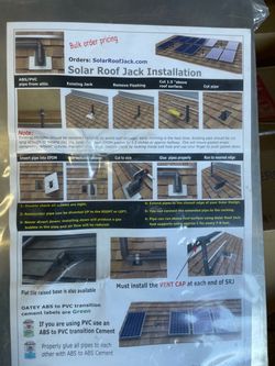 Solar Roof Jacks- Relocate Plumbing pipes