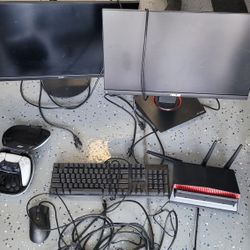 2 monitors, 1 keyboard, a router and a gaming control. 180$ OBO (or better offer)