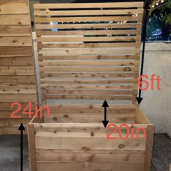 Cedar Planter With 6ft Trellis/ Privacy Screen