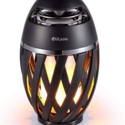 DiKaou Led Flame Table lamp，Torch Atmosphere Bluetooth Speakers&Outdoor Portable Stereo Speaker with HD Audio and Enhanced Bass